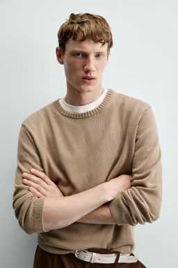 JERSEY RELAXED FIT ALGOD?N / Marr?n claro - Zara фото 5