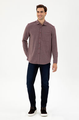 Мужская бордовая трикотажная рубашка Неожиданная скидка в корзине - U.s. polo assn фото 4