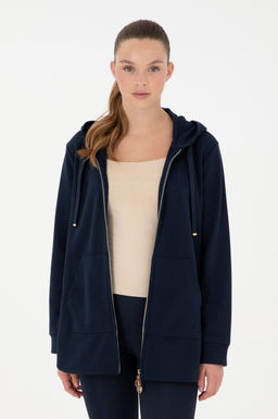 Женский темно-синий свитшот Неожиданная скидка в корзине