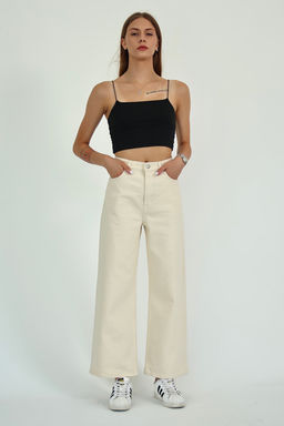 Koyu Kahverengi Yuksek Bel Bilek Boy Culotte %100 Pamuklu Jeans TWOAW26JE00190 - Trendyolmilla фото 20