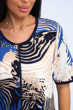 Халат женский на молнии с карманами (01057, синий) - Плиона фото 18