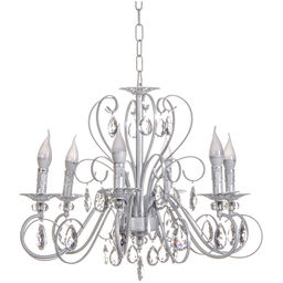 Люстра подвесная в стиле барокко "Arte" 6*40Вт Е14 29-P8525/WH белый мрамор