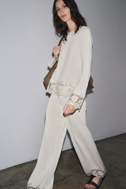 GUIPURE COMBINED TROUSERS - Zara фото 17