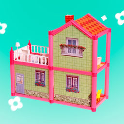 Кукольный домик, двухэтажный, с аксессуарами