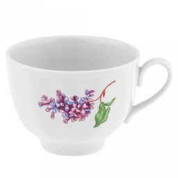Чашка чайная фарфоровая Сирень 275мл, д9см, h7см, форма Гранатовый, с блюдцем д15см (Россия) - Домашняя мода фото 2