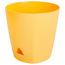Ingreen Горшок для цветов пластмассовый Amsterdam 0,65л, д11см, h10см, с прикорневым поливом, спелая груша (Россия)