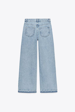 Z1975 WIDE-LEG HIGH-WAIST JEANS WITH CROCHET TRIM - Zara фото 21