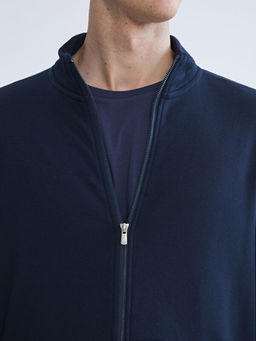 Dik Yaka Erkek Fermuarl? Sweatshirt