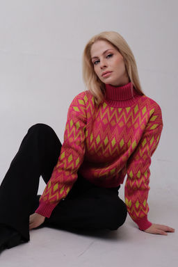 11060 Свитер розовый с узорами - Martichelli фото 26