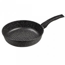 Сковорода-гриль с тефлоновым покрытием д26см "Гранит", h7см, s0,4см, ручка из термостойкого пластика (Россия)
