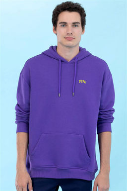 U. S. Polo Assn Фиолетовый базовый свитшот оверсайз с капюшоном (унисекс) Неожиданная скидка в корзине - U.s. polo assn фото 4