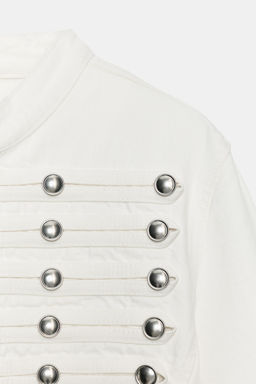 CHAQUETA DENIM TRF ENTALLADA BOTONES / Blanco roto - Zara фото 9
