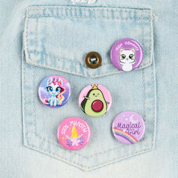 Цена за 10 шт. Значок металлический, закатной Детский, 25 мм, МИКС