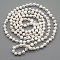 Бусы длинные из жемчуга шарик 7мм цвет белый, 110см