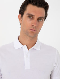 Beyaz Slim Fit %100 Pamuk Polo Yaka T-shirt - Cacharel фото 2