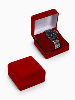 Футляр бархатный под браслет, часы Классика, 9?9 см, красный
