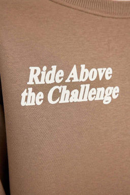 Толстовка оверсайз с круглым вырезом и принтом для мальчиков - Defacto фото 7