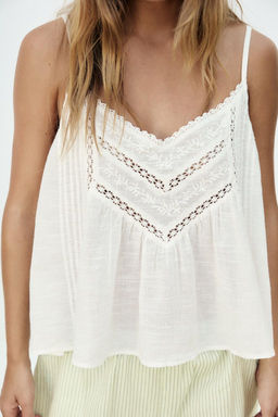 EMBROIDERED COTTON TOP - Zara фото 16