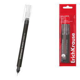 АКЦИЯ Цена за 24 шт. Набор из 3 ручек-роллеров ErichKrause Balance Stick Classic 0.5, цвет чернил черный (в пакете)