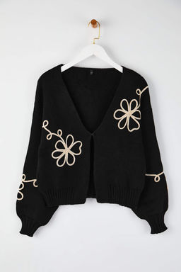 Siyah Nak?s Detayl? V Yaka Triko H?rka TWOAW25HI00291