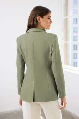 Ac?k Haki Fitted/Bele Oturan Dokuma Blazer Ceket TWOAW26BC00000