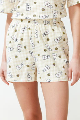 Trendyolmilla Sar?-Cok Renkli %100 Pamuklu Potikare Sortlu Orme Pijama Tak?m? THMSS24PT00211 фото 5