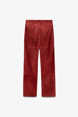 LIMITED EDITION SUEDE LEATHER TROUSERS - Zara фото 13
