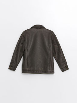 Deri G?r?n?ml? Erkek Bebek Ceket - Waikiki фото 3