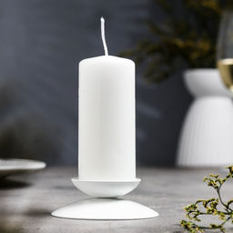 Подсвечник на 1 свечу «Гадальный», металл, 7.3×3 см, белый