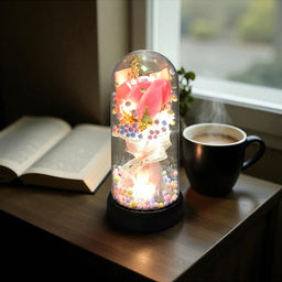 Светильник "Необыкновенная роза" в коробке (розовый)