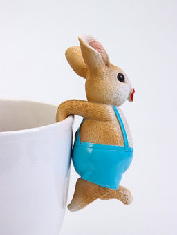 Фигурка для флорариума Зайчишка с розой, декор на кашпо, 17?7?7 см