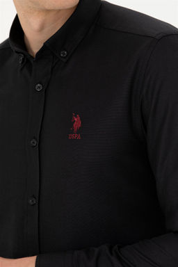 Мужская черная базовая рубашка с длинным рукавом - U.s. polo assn фото 7