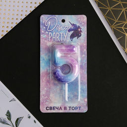 Цена за 2 шт. Свеча для торта, цифра «5», 5.5×8 см