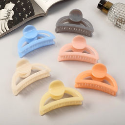 Цена за 12 шт. Крабик для волос «Глянец», дуга круг люкс, 9 см, МИКС