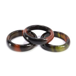 Кольцо из камня гладкое Агат привлекает достаток d-17мм-19мм