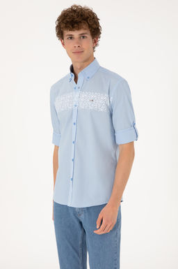 Erkek A__k Mavi Uzun Kollu G_mlek Sepette S_rpriz _ndirim - U.s. polo assn фото 3