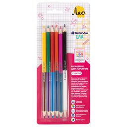 Лео ШколаСад Набор двусторонних карандашей LSDCP-06 заточенный 10 х 12 цв. в блистерной упаковке