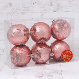 Ёлочные игрушки Чарлиз, шары новогодние, d=8 см, набор 6 шт. - Зимнее волшебство фото 2