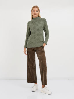 джемпер женский хлопковый с объемным узором и со спущенной линией плеча - Glenfield фото 2