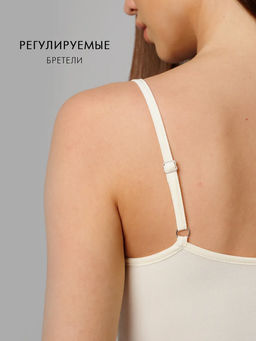 Женская майка на бретелях Lingeamo кремовый ЛТ-07 (131)  фото 8
