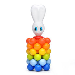 Пирамида-мини с шариками "Зайка" 22см в сетке