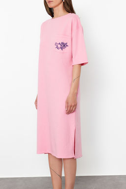 Mor Nak?sl? Relaxed/Rahat Kesim Bisiklet Yaka Midi Orme Elbise TWOSS21EL0175 - Trendyolmilla фото 18