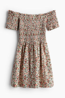 Vestido off-the-shoulder con cuerpo nido de abeja - H&m фото 6