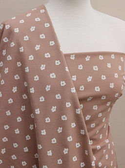 Теплый хлопок Цветочный ряд цв.розовое какао, ш.1.50м, хлопок-100%, 160гр/м.кв - Купава фото 5