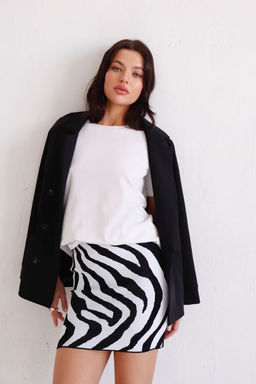 11417 Мини-юбка вязаная чёрно-белая - Martichelli фото 13