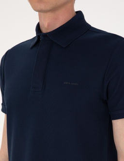 Lacivert Slim Fit %100 Pamuk K_vr_lmaz Amerikan Pike Polo Yaka Basic Ti__rt - Pierre cardin фото 7