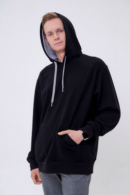 Худи мужское из футера 3-х нитки черный - Амадэль фото 9