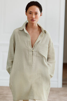 CAMISA ASIM?TRICA RAYAS ZW COLLECTION / Verde - Zara фото 4