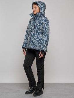 Горнолыжная куртка женская зимняя большого размера темно-серого цвета 2270-1TC - Chunmai фото 21