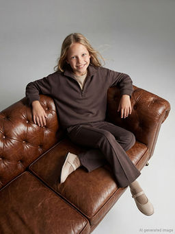 Dik Yaka K?z ?ocuk Soft Touch E?ofman Tak?m?